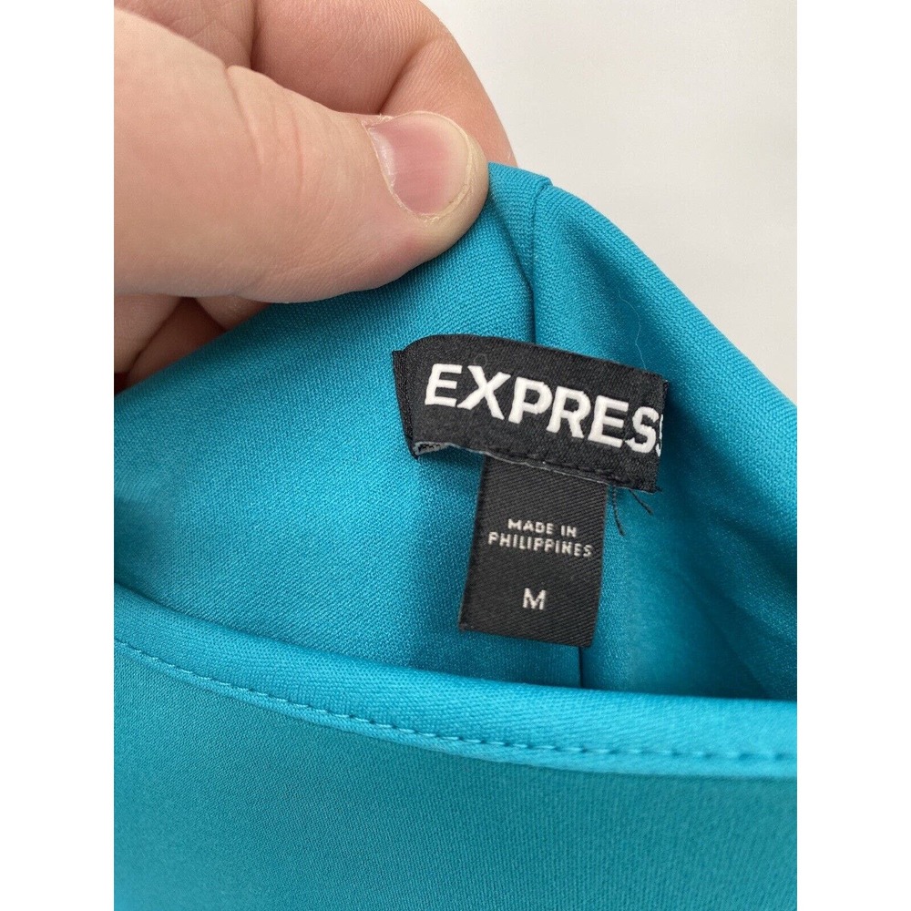 Express Sleeveless Wrap Dress Teal Turquoise Size Medium - Picture 7 of 9
